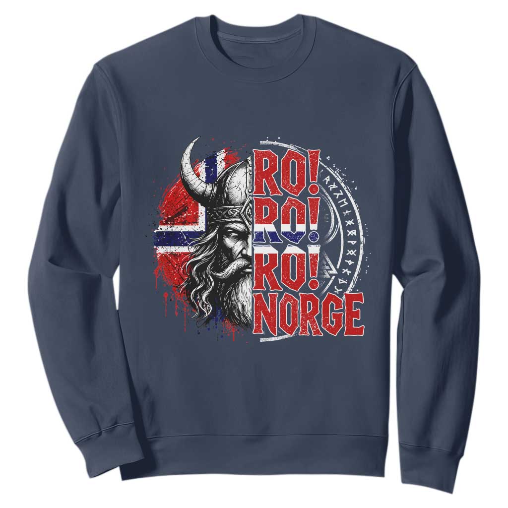 Ro Ro Norge Norway Flag Sweatshirt Cool Norwegian Viking TS14 Navy Print Your Wear