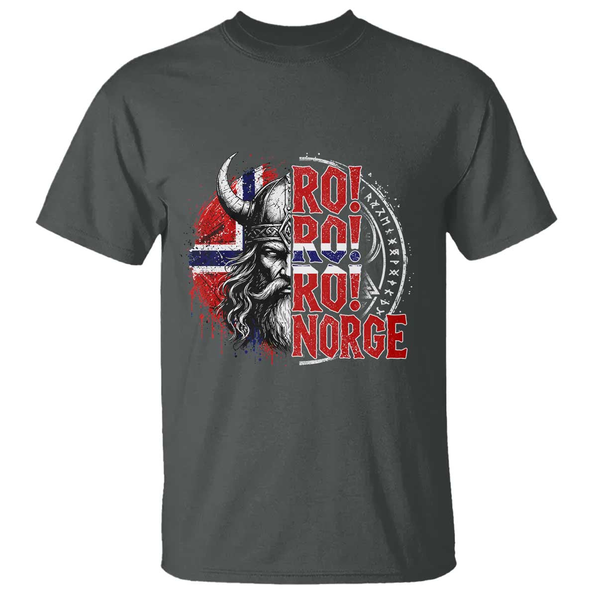 Ro Ro Norge Norway Flag T Shirt Cool Norwegian Viking TS14 Dark Heather Print Your Wear
