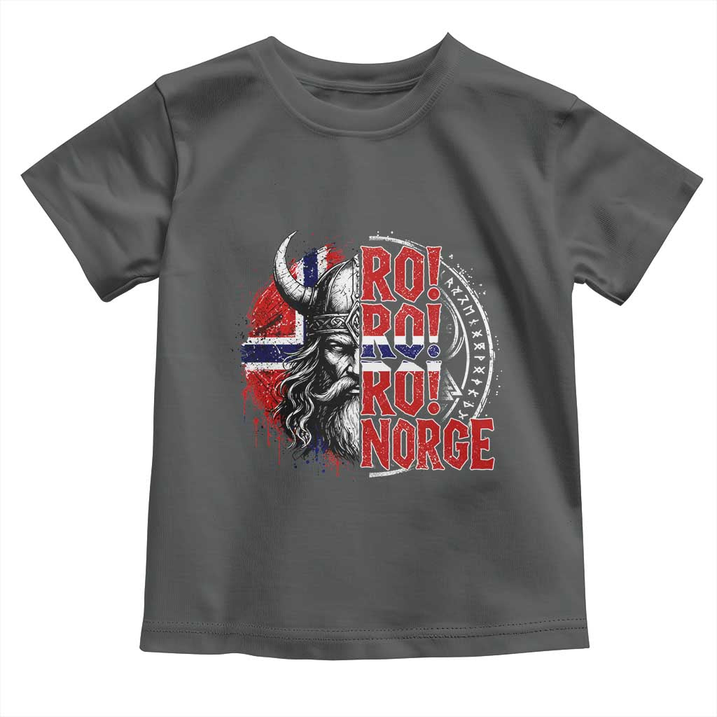 Ro Ro Norge Norway Flag Toddler T Shirt Cool Norwegian Viking TS14 Dark Heather Print Your Wear