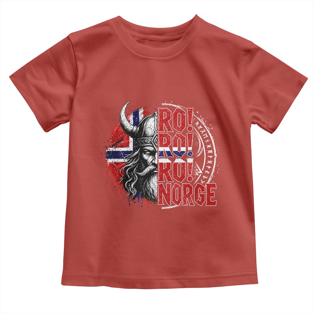 Ro Ro Norge Norway Flag Toddler T Shirt Cool Norwegian Viking TS14 Red Print Your Wear