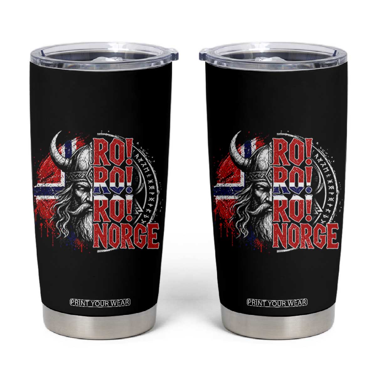 Ro Ro Norge Norway Flag Tumbler Cup Cool Norwegian Viking TS14 Black Print Your Wear