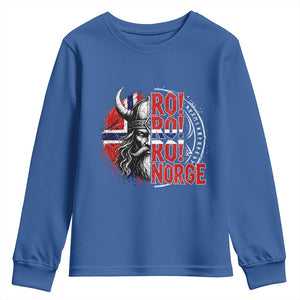 Ro Ro Norge Norway Flag Youth Sweatshirt Cool Norwegian Viking TS14 Royal Blue Print Your Wear