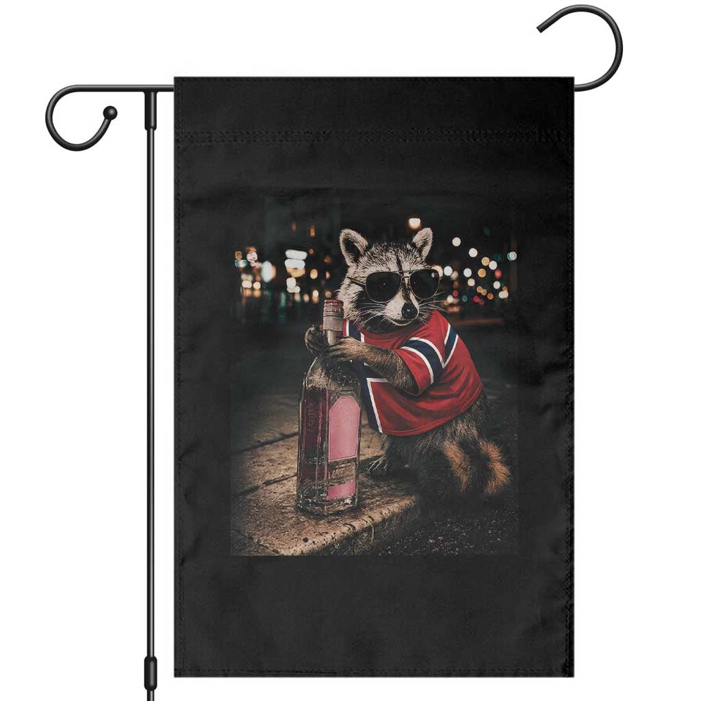 Norway Raccoon Whiskey Norge Norwegian Flag Garden Flag Viral Trash Panda Football Texas Souvenir Meme TS14 Black Print Your Wear
