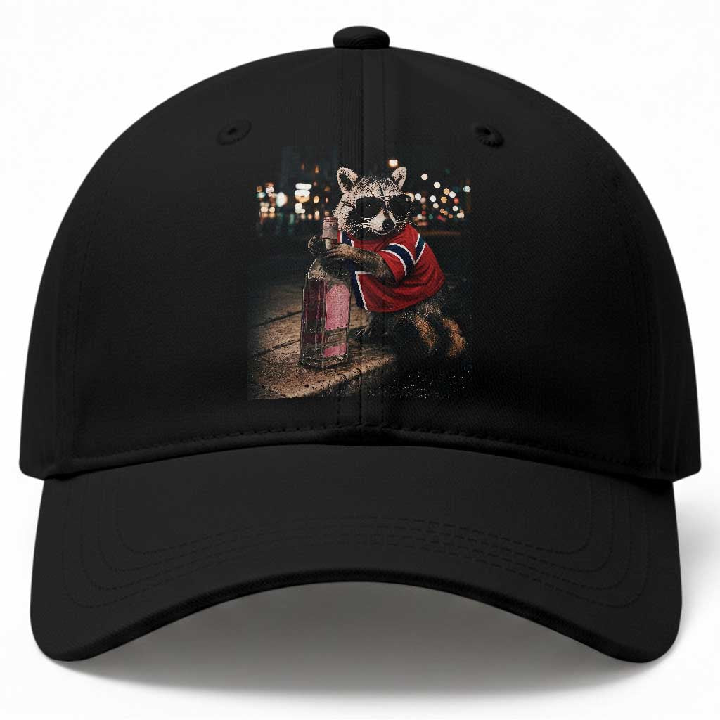 Norway Raccoon Whiskey Norge Norwegian Flag Baseball Cap Viral Trash Panda Football Texas Souvenir Meme TS14 Print Your Wear