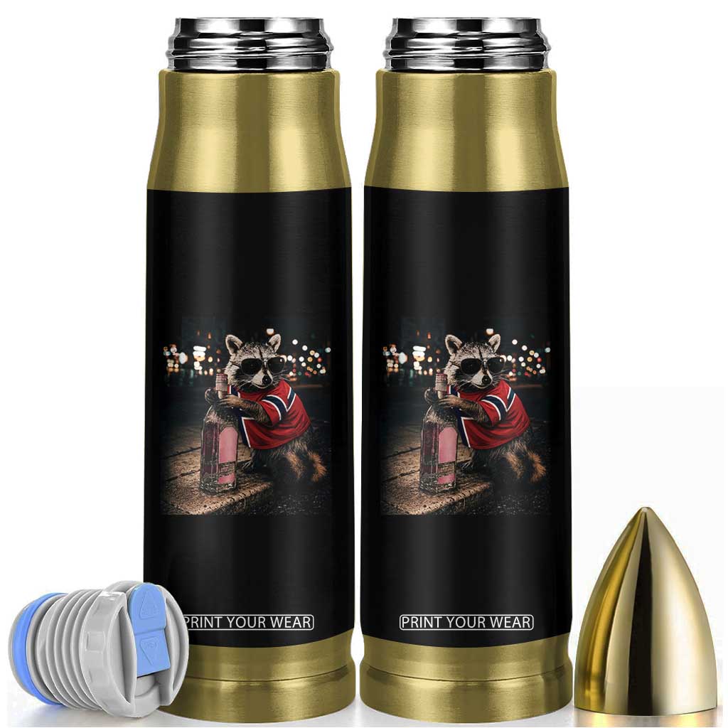 Norway Raccoon Whiskey Norge Norwegian Flag Bullet Tumbler Viral Trash Panda Football Texas Souvenir Meme TS14 Black Print Your Wear