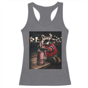 Funny Raccoon Whiskey Sunglasses Norwegian Flag Racerback Tank Top Viral Trash Panda Football Texas Souvenir Meme TS14 Charcoal Print Your Wear