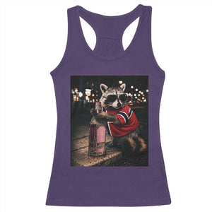 Funny Raccoon Whiskey Sunglasses Norwegian Flag Racerback Tank Top Viral Trash Panda Football Texas Souvenir Meme TS14 Purple Print Your Wear