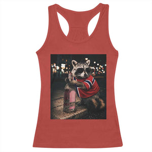 Funny Raccoon Whiskey Sunglasses Norwegian Flag Racerback Tank Top Viral Trash Panda Football Texas Souvenir Meme TS14 Red Print Your Wear