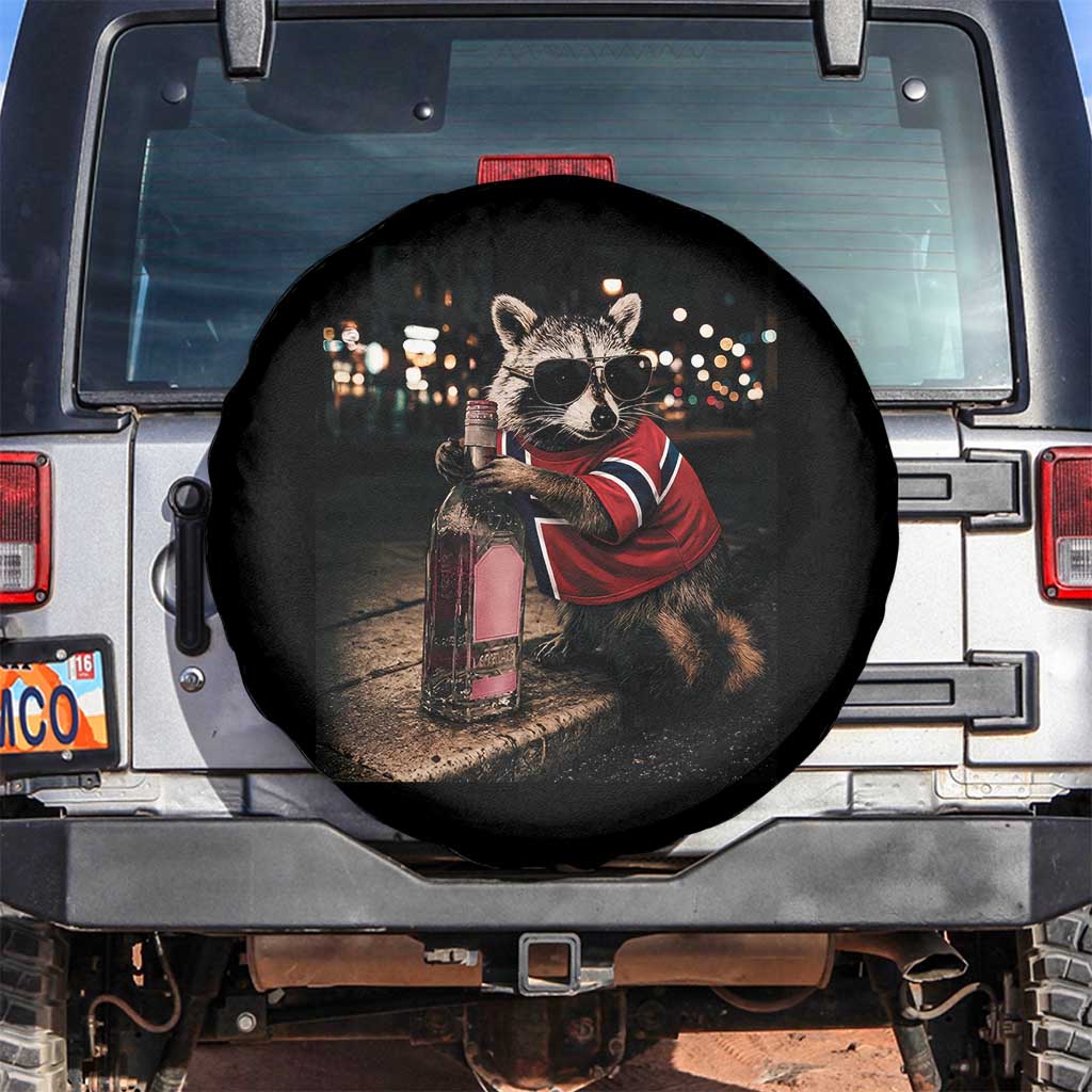 Norway Raccoon Whiskey Norge Norwegian Flag Spare Tire Cover Viral Trash Panda Football Texas Souvenir Meme TS14 No hole Black Print Your Wear