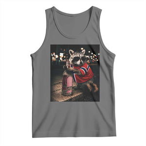 Funny Raccoon Whiskey Sunglasses Norwegian Flag Tank Top Viral Trash Panda Football Texas Souvenir Meme TS14 Black Heather Print Your Wear
