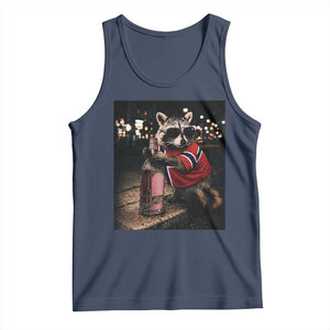 Funny Raccoon Whiskey Sunglasses Norwegian Flag Tank Top Viral Trash Panda Football Texas Souvenir Meme TS14 Navy Print Your Wear