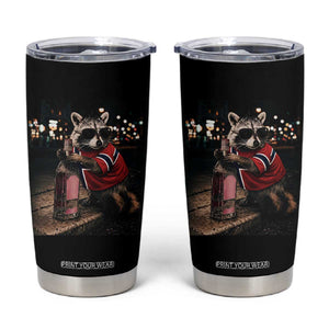 Funny Raccoon Whiskey Sunglasses Norwegian Flag Tumbler Cup Viral Trash Panda Football Texas Souvenir Meme TS14 Black Print Your Wear
