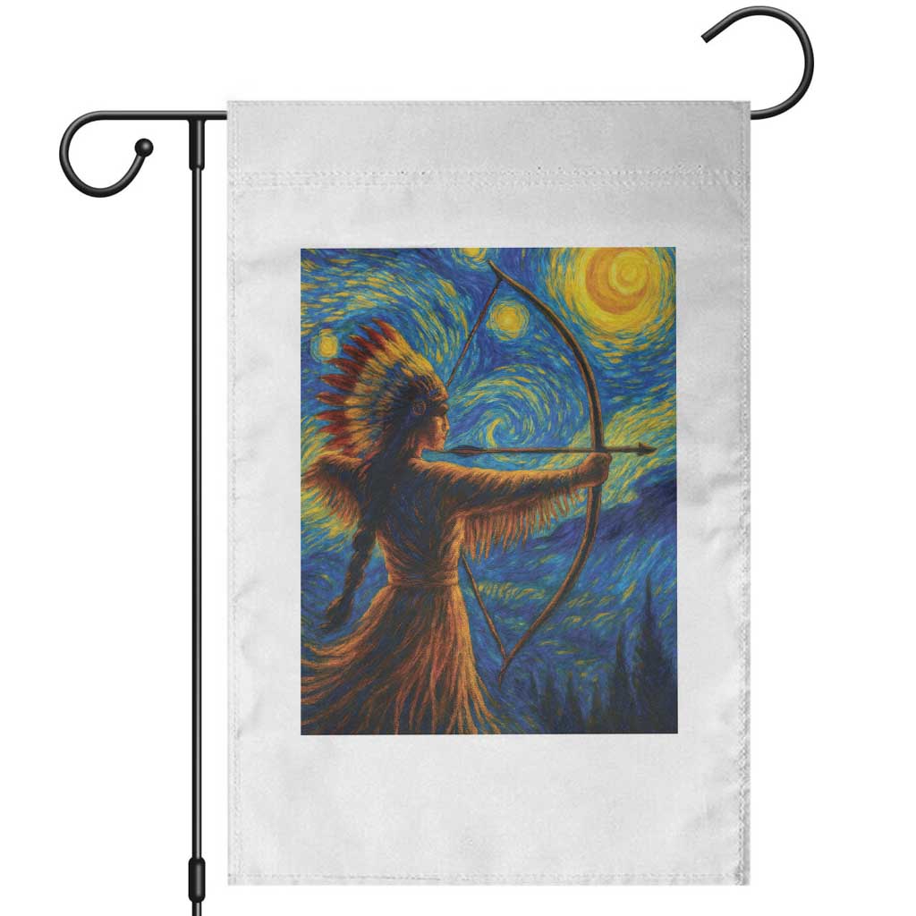 Native American Indian Women Garden Flag Starry Night Indigenous Pride TS14 White Print Your Wear