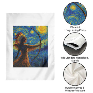Native American Indian Women Garden Flag Starry Night Indigenous Pride TS14 Print Your Wear