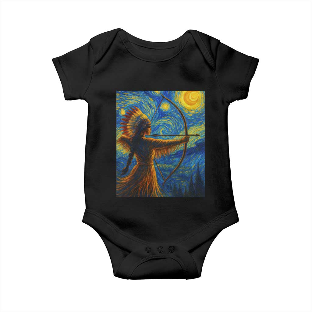Native American Indian Women Baby Onesie Starry Night Indigenous Pride TS14 Black Print Your Wear