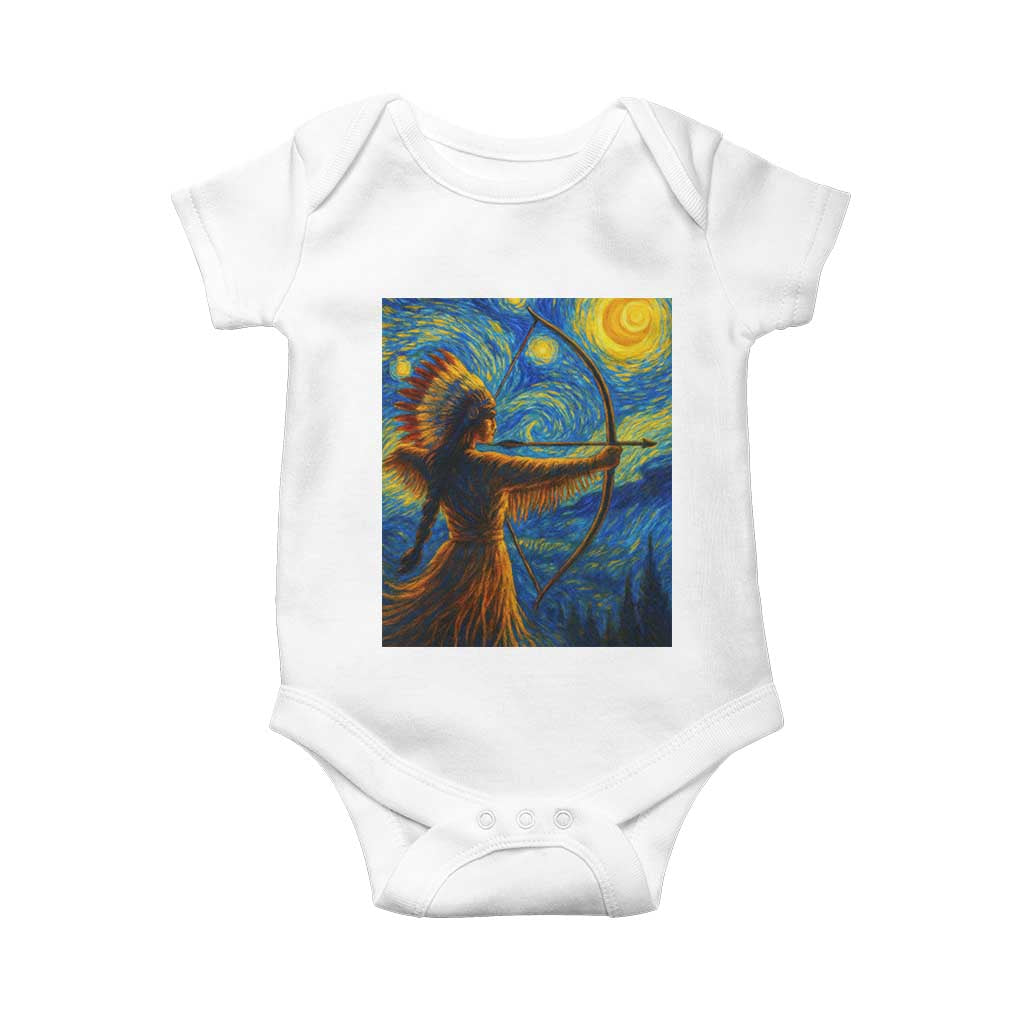 Native American Indian Women Baby Onesie Starry Night Indigenous Pride TS14 White Print Your Wear