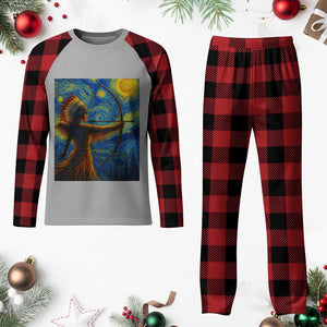 Native American Indian Women Plaid Pajama Set Starry Night Indigenous Pride TS14 Buffalo Plaid Print Your Wear