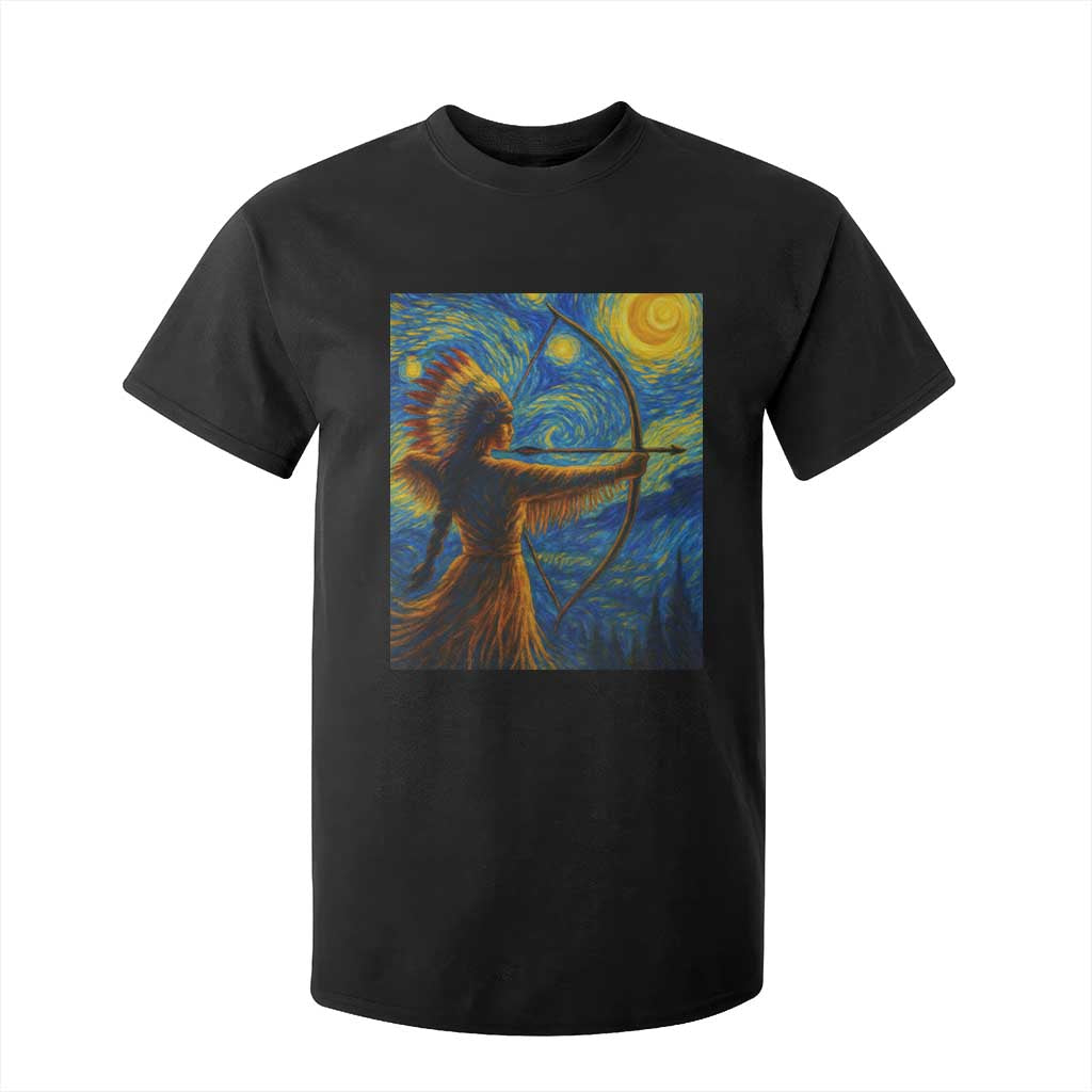 Native American Indian Women T Shirt For Kid Starry Night Indigenous Pride TS14 Black Print Your Wear