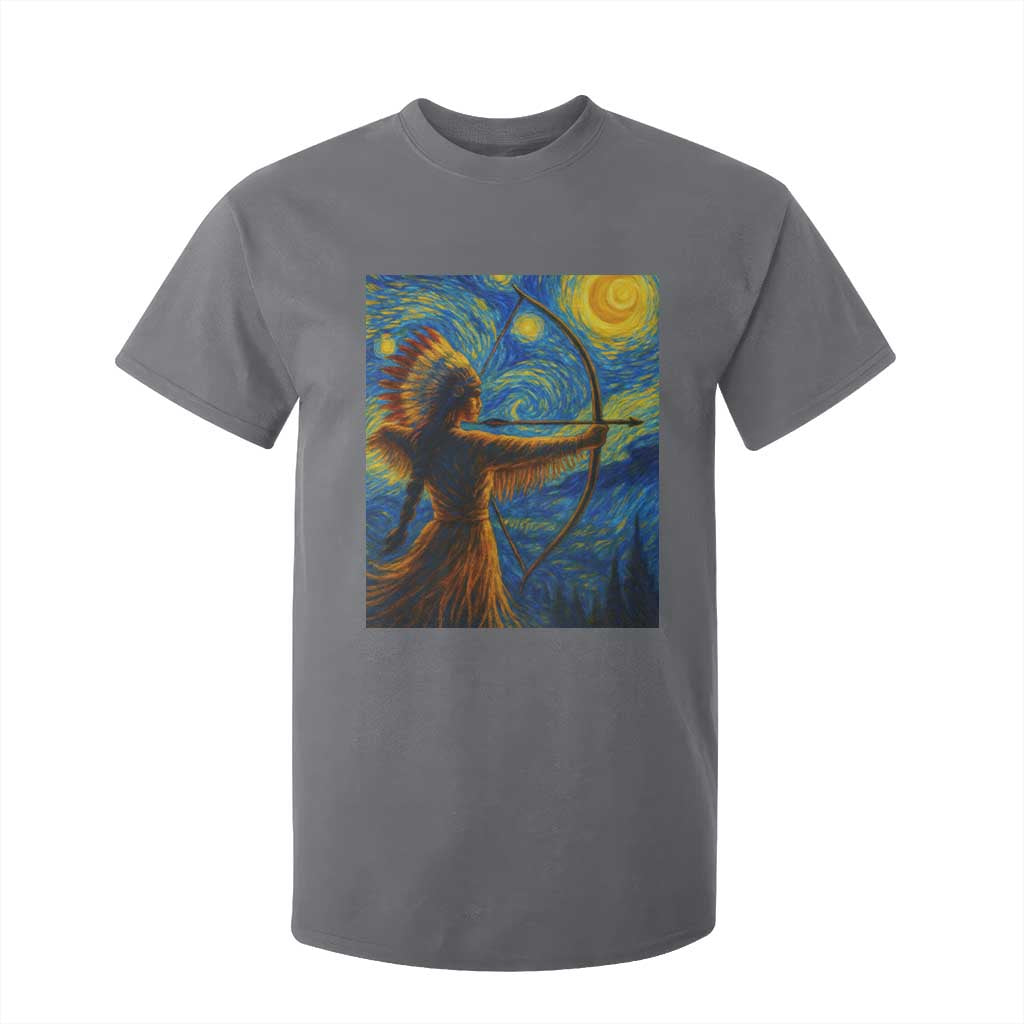Native American Indian Women T Shirt For Kid Starry Night Indigenous Pride TS14 Charcoal Print Your Wear