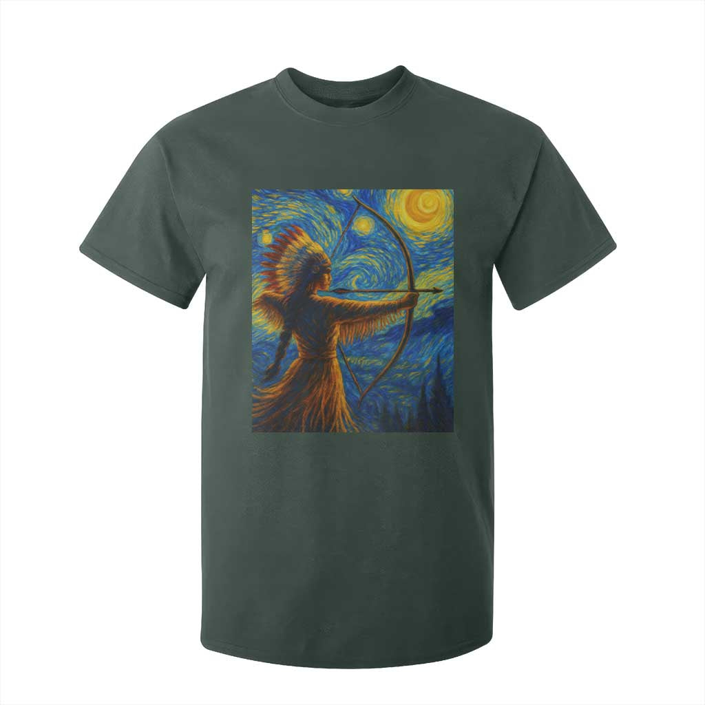 Native American Indian Women T Shirt For Kid Starry Night Indigenous Pride TS14 Dark Forest Green Print Your Wear