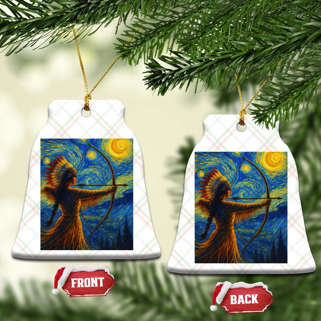 Native American Indian Women Ceramic Ornament Starry Night Indigenous Pride TS14 Print Your Wear