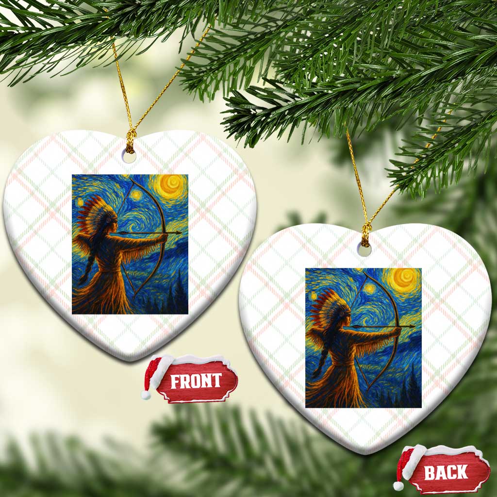 Native American Indian Women Ceramic Ornament Starry Night Indigenous Pride TS14 Print Your Wear
