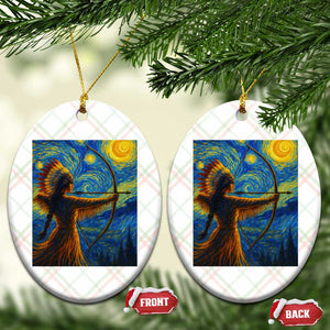 Native American Indian Women Ceramic Ornament Starry Night Indigenous Pride TS14 Print Your Wear
