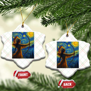 Native American Indian Women Ceramic Ornament Starry Night Indigenous Pride TS14 Print Your Wear