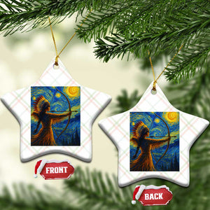 Native American Indian Women Ceramic Ornament Starry Night Indigenous Pride TS14 Print Your Wear