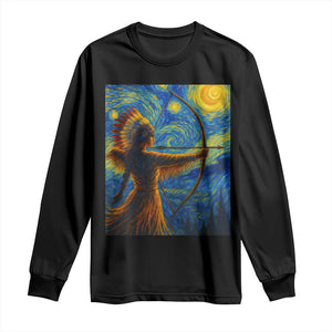 Native American Indian Women Long Sleeve Shirt Starry Night Indigenous Pride TS14 Black Print Your Wear