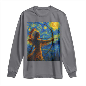 Native American Indian Women Long Sleeve Shirt Starry Night Indigenous Pride TS14 Charcoal Print Your Wear