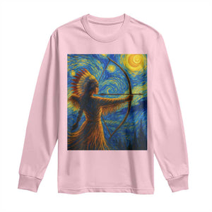 Native American Indian Women Long Sleeve Shirt Starry Night Indigenous Pride TS14 Light Pink Print Your Wear