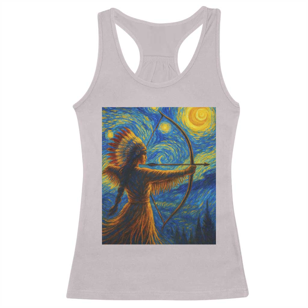 Native American Indian Women Racerback Tank Top Starry Night Indigenous Pride TS14 Ice Gray Print Your Wear