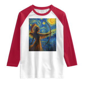 Native American Indian Women Raglan Shirt Starry Night Indigenous Pride TS14 White Red Print Your Wear