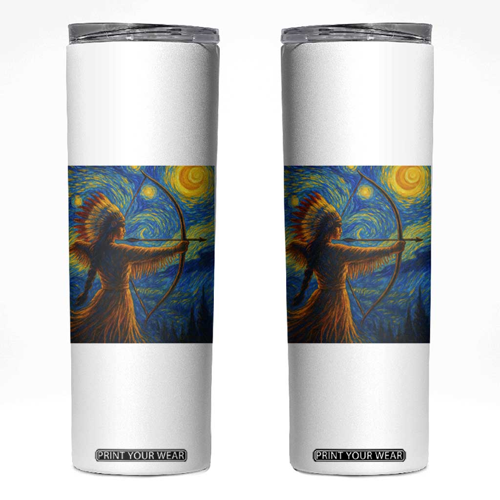 Native American Indian Women Skinny Tumbler Starry Night Indigenous Pride TS14 White Print Your Wear