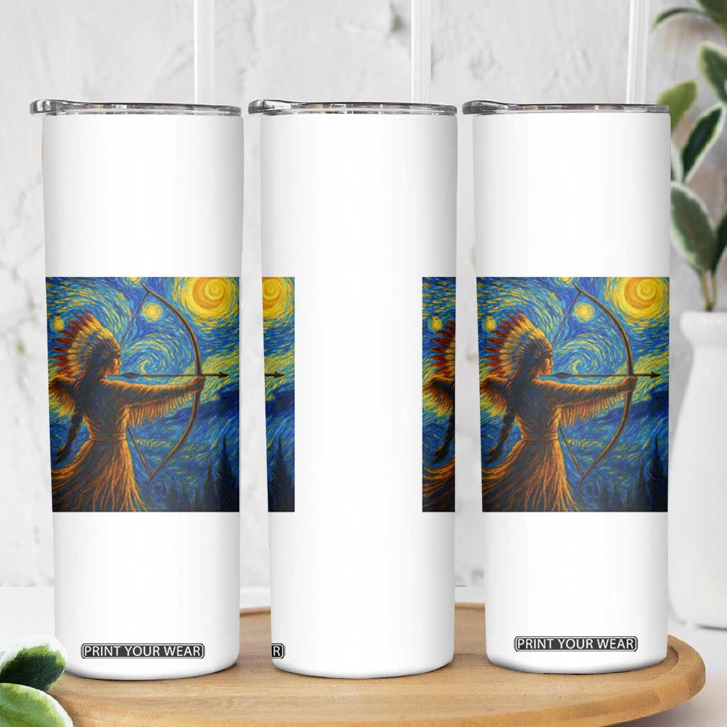 Native American Indian Women Skinny Tumbler Starry Night Indigenous Pride TS14 Print Your Wear