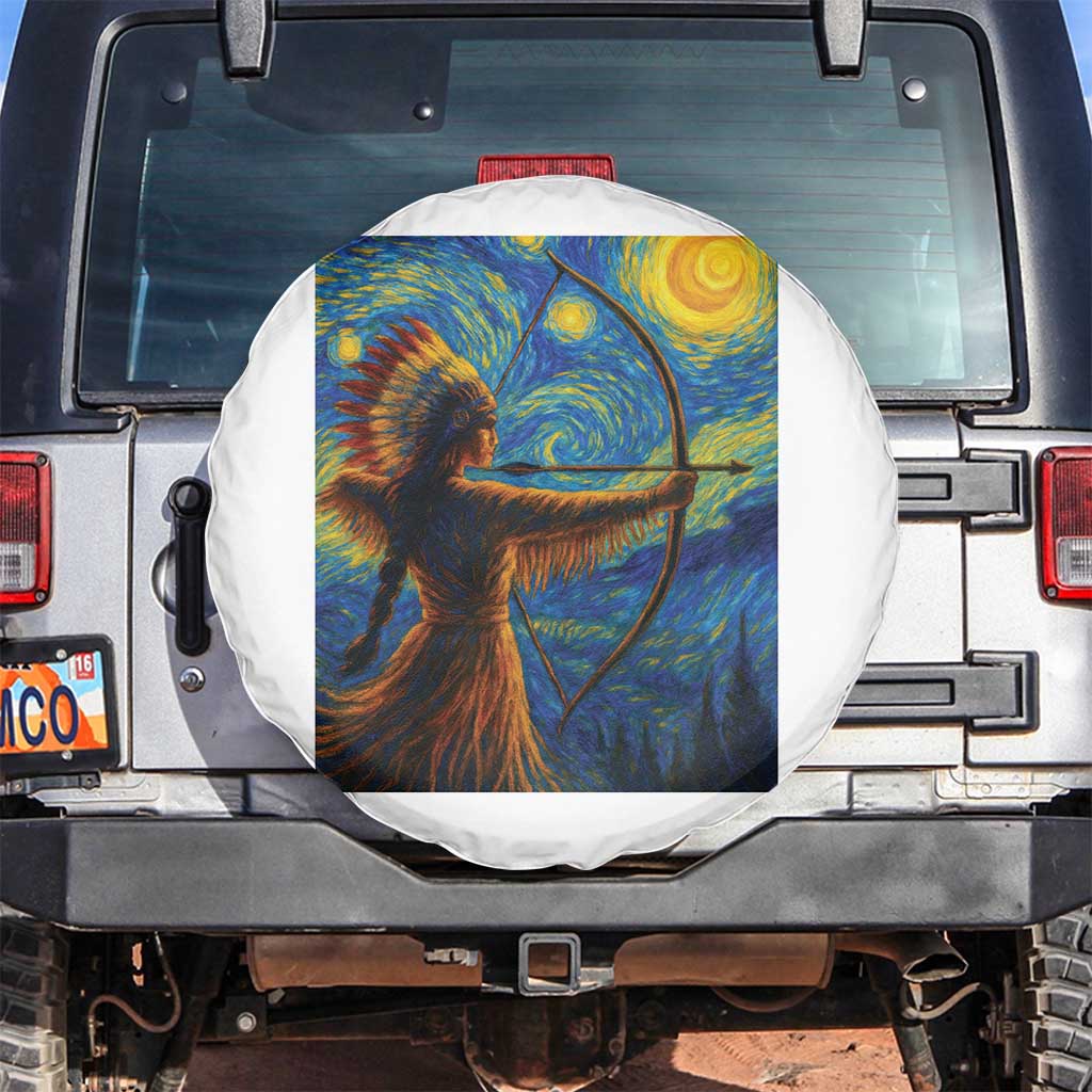 Native American Indian Women Spare Tire Cover Starry Night Indigenous Pride TS14 No hole White Print Your Wear