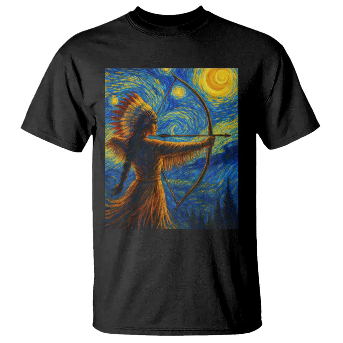 Native American Indian Women T Shirt Starry Night Indigenous Pride TS14 Black Print Your Wear
