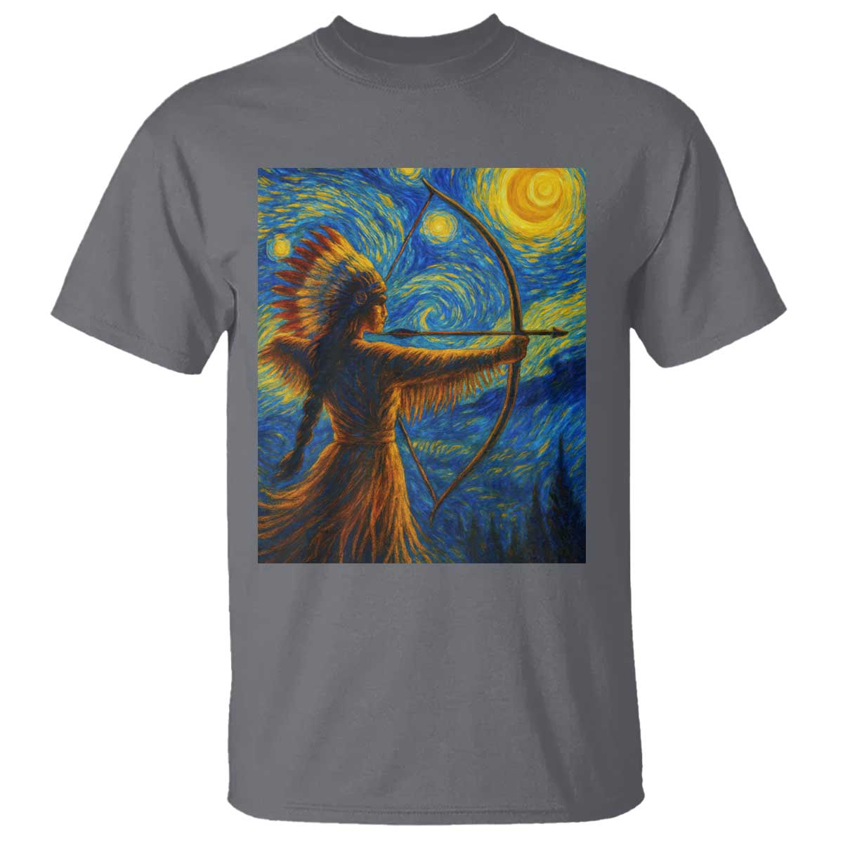 Native American Indian Women T Shirt Starry Night Indigenous Pride TS14 Charcoal Print Your Wear
