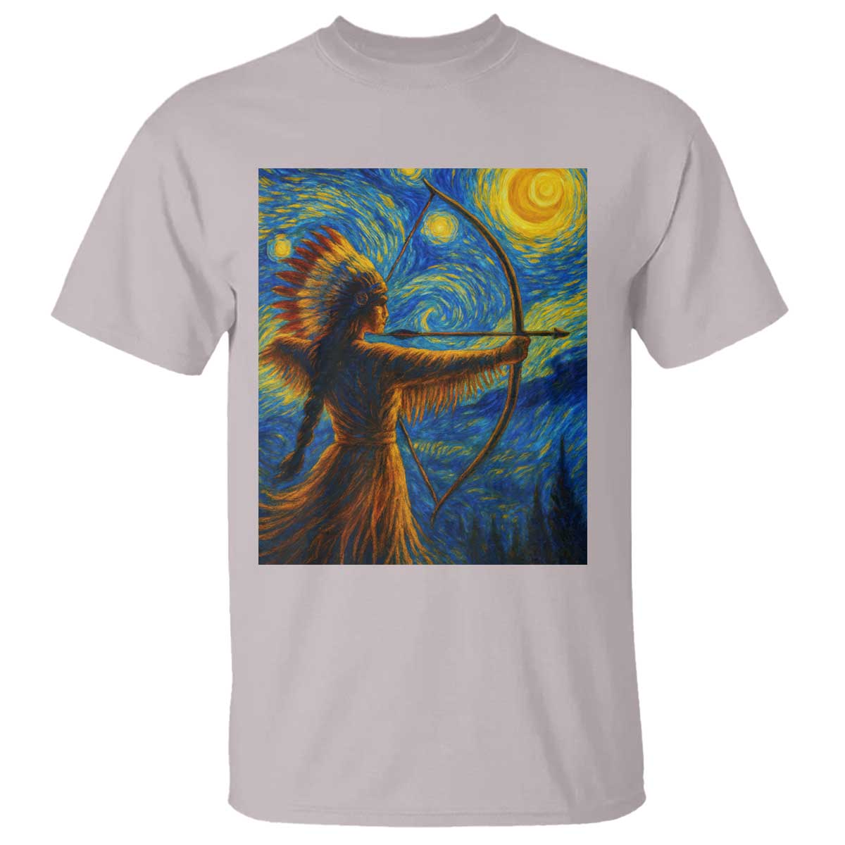 Native American Indian Women T Shirt Starry Night Indigenous Pride TS14 Ice Gray Print Your Wear