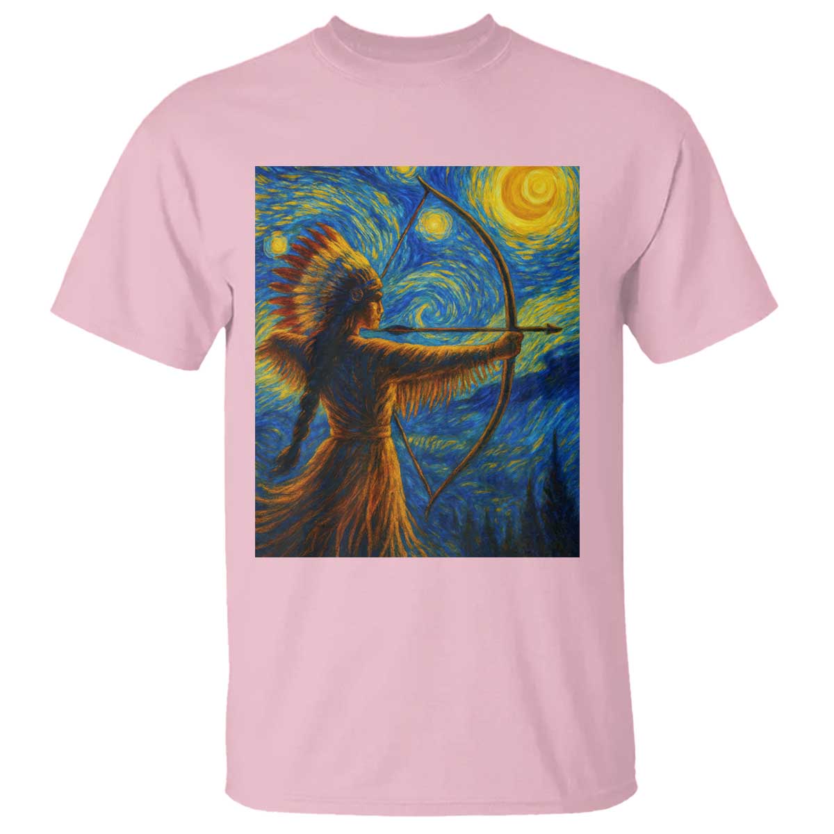 Native American Indian Women T Shirt Starry Night Indigenous Pride TS14 Light Pink Print Your Wear