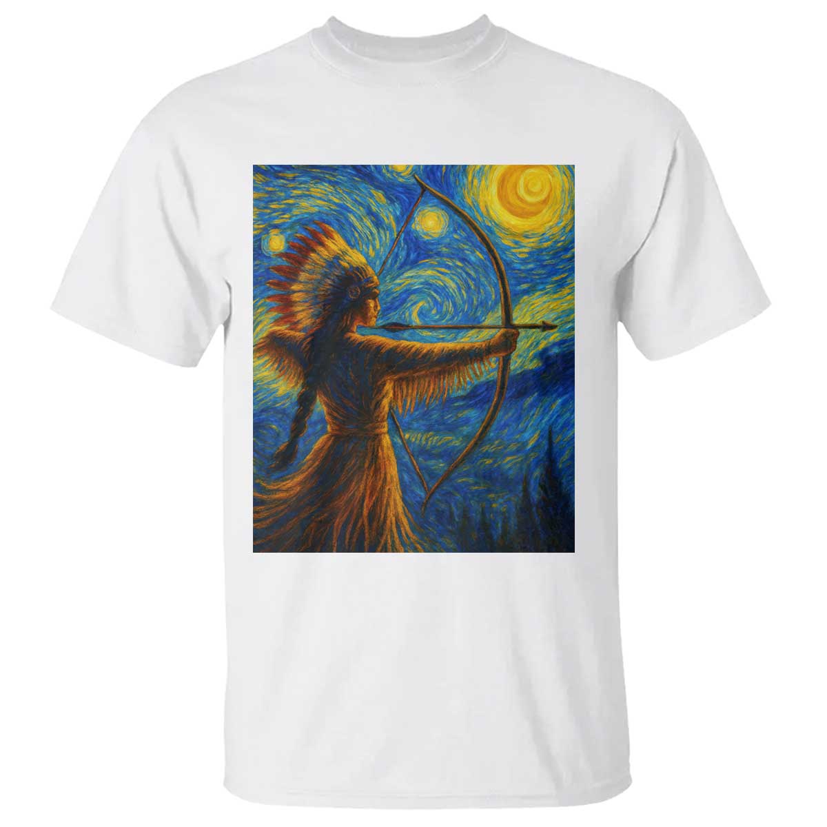 Native American Indian Women T Shirt Starry Night Indigenous Pride TS14 White Print Your Wear