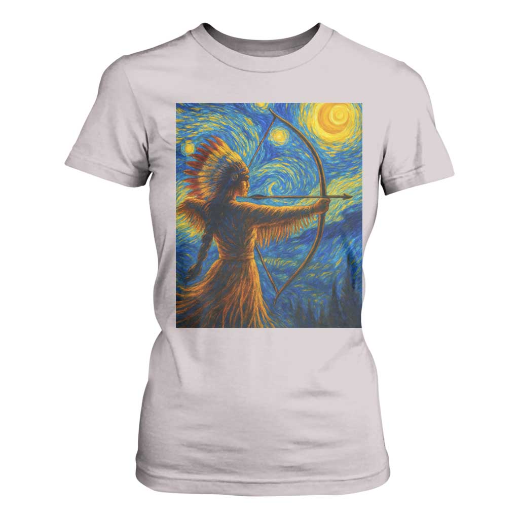 Native American Indian Women T Shirt For Women Starry Night Indigenous Pride TS14 Ice Gray Print Your Wear