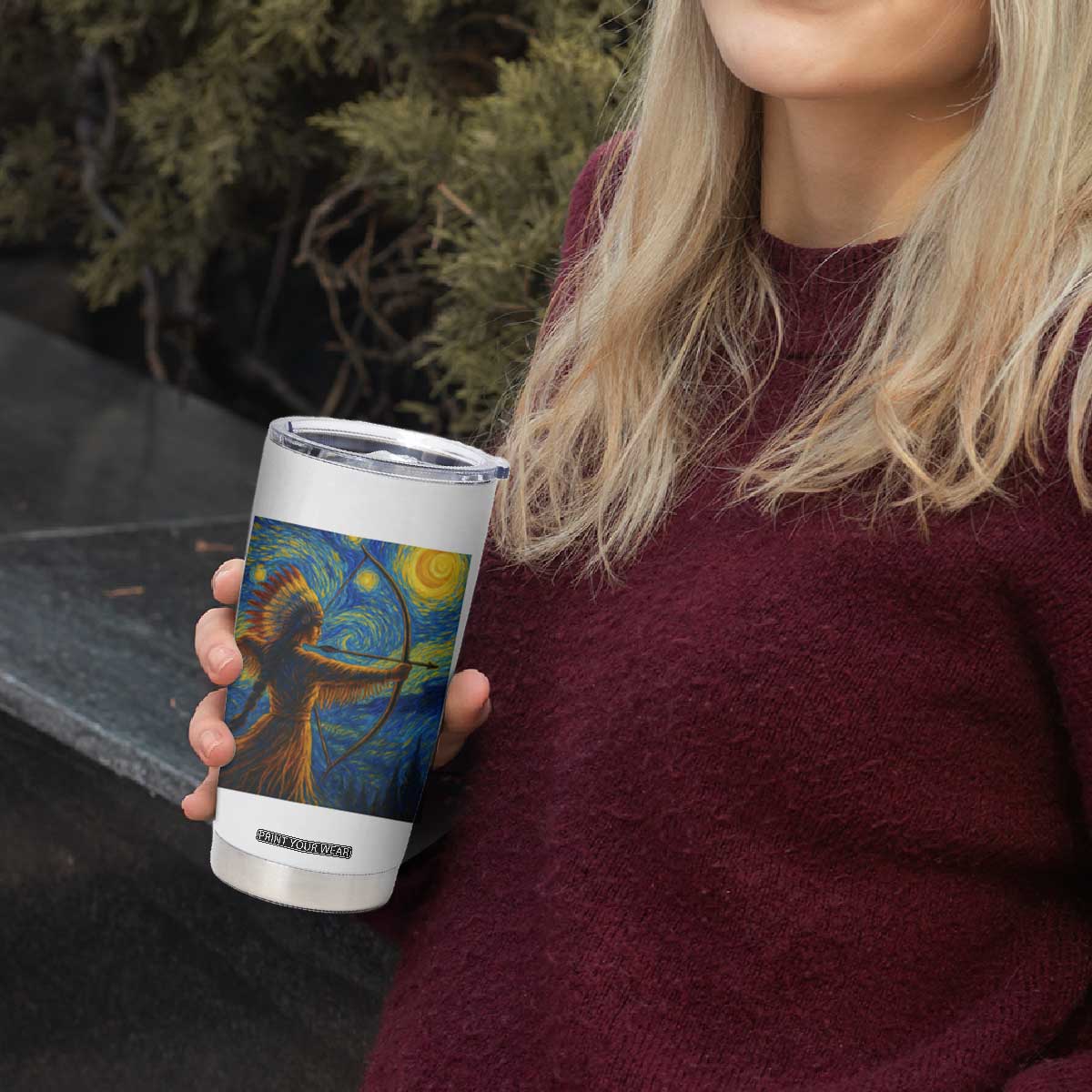 Native American Indian Women Tumbler Cup Starry Night Indigenous Pride TS14 Print Your Wear