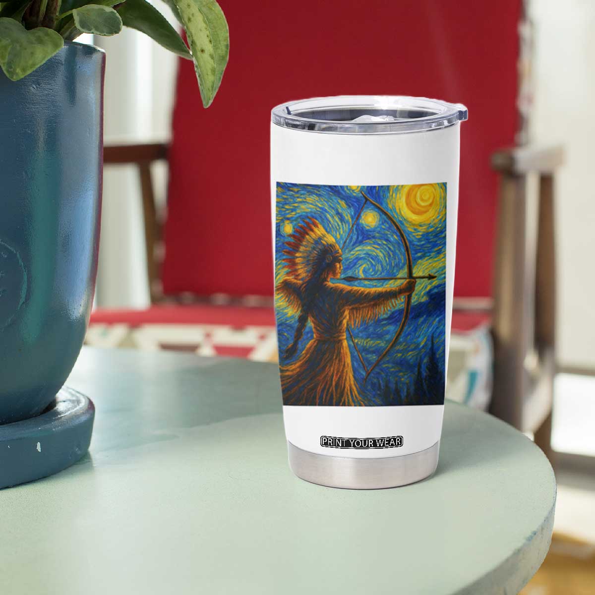 Native American Indian Women Tumbler Cup Starry Night Indigenous Pride TS14 Print Your Wear