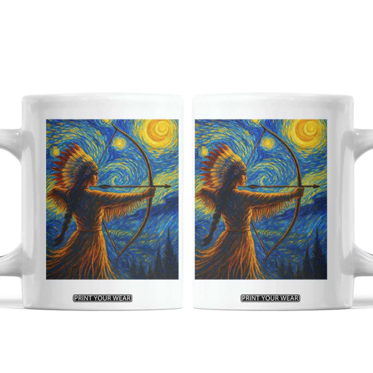 Native American Indian Women Coffee Mug Starry Night Indigenous Pride TS14 White Print Your Wear