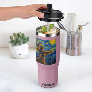 Native American Indian Women Flip Straw Tumbler Starry Night Indigenous Pride TS14 One Size: 30 oz Light Pink Print Your Wear