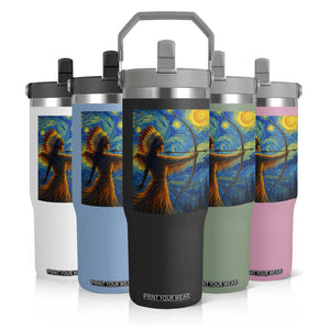 Native American Indian Women Flip Straw Tumbler Starry Night Indigenous Pride TS14 Print Your Wear