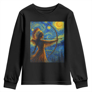 Native American Indian Women Youth Sweatshirt Starry Night Indigenous Pride TS14 Black Print Your Wear