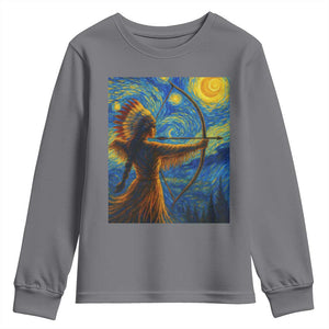 Native American Indian Women Youth Sweatshirt Starry Night Indigenous Pride TS14 Charcoal Print Your Wear